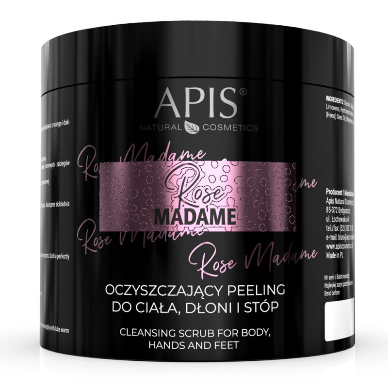 APIS Rose Madame, Oczyszczający peeling do ciała i stóp 700 g