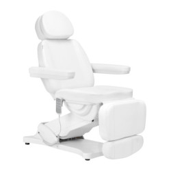 2Elektryczny fotel kosmetyczny SILLON CLASSIC 4 silniki z kołyską biały