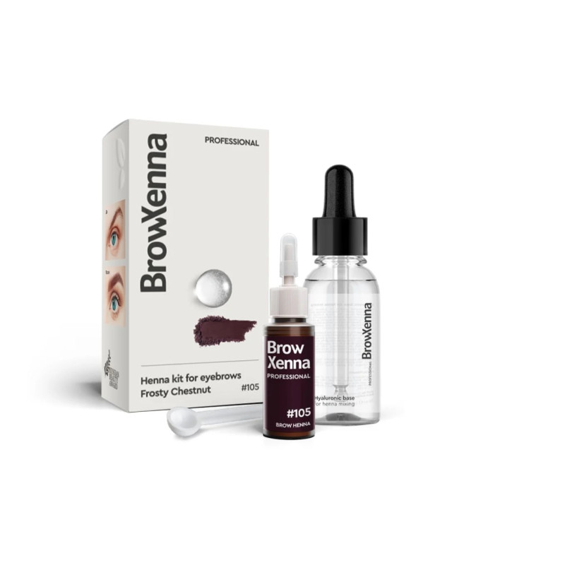 BrowXenna 105 Frosty Chestnut Henna Pudrowa + Baza