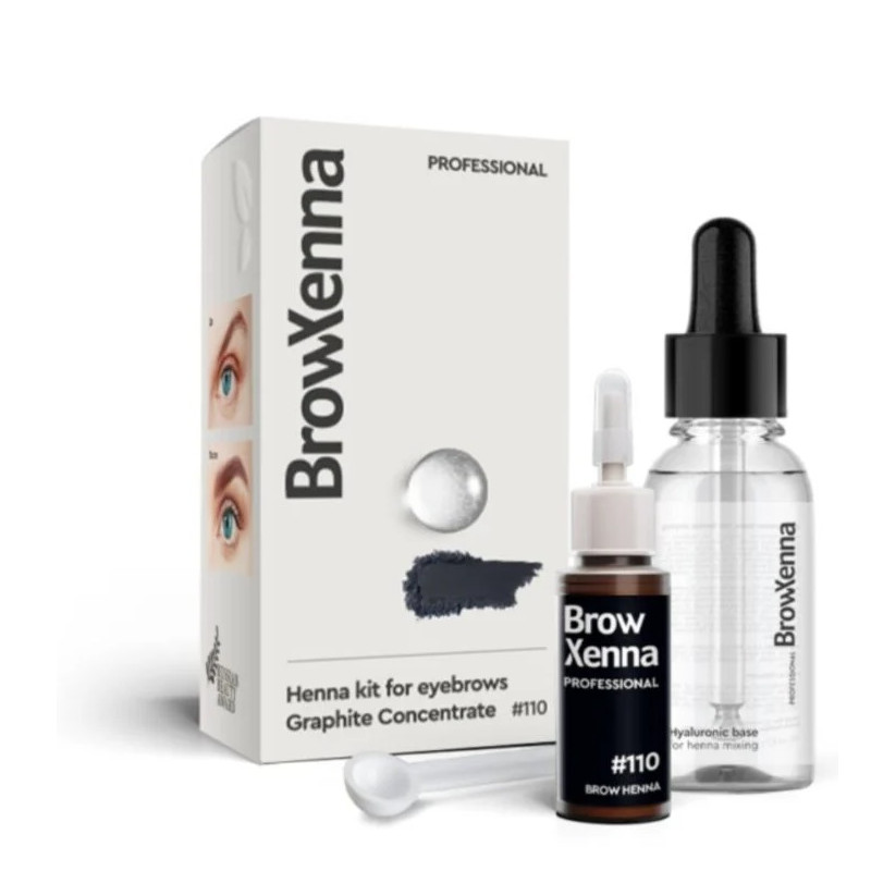 BrowXenna 110 Graphite Concentrate Henna Pudrowa + Baza