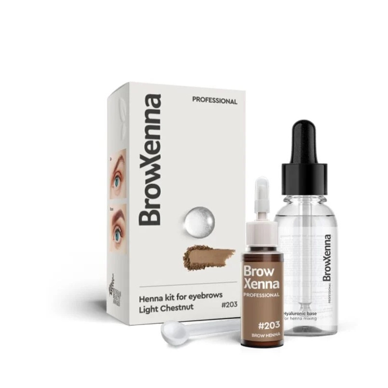 BrowXenna 203 Light Chestnut Henna Pudrowa + Baza